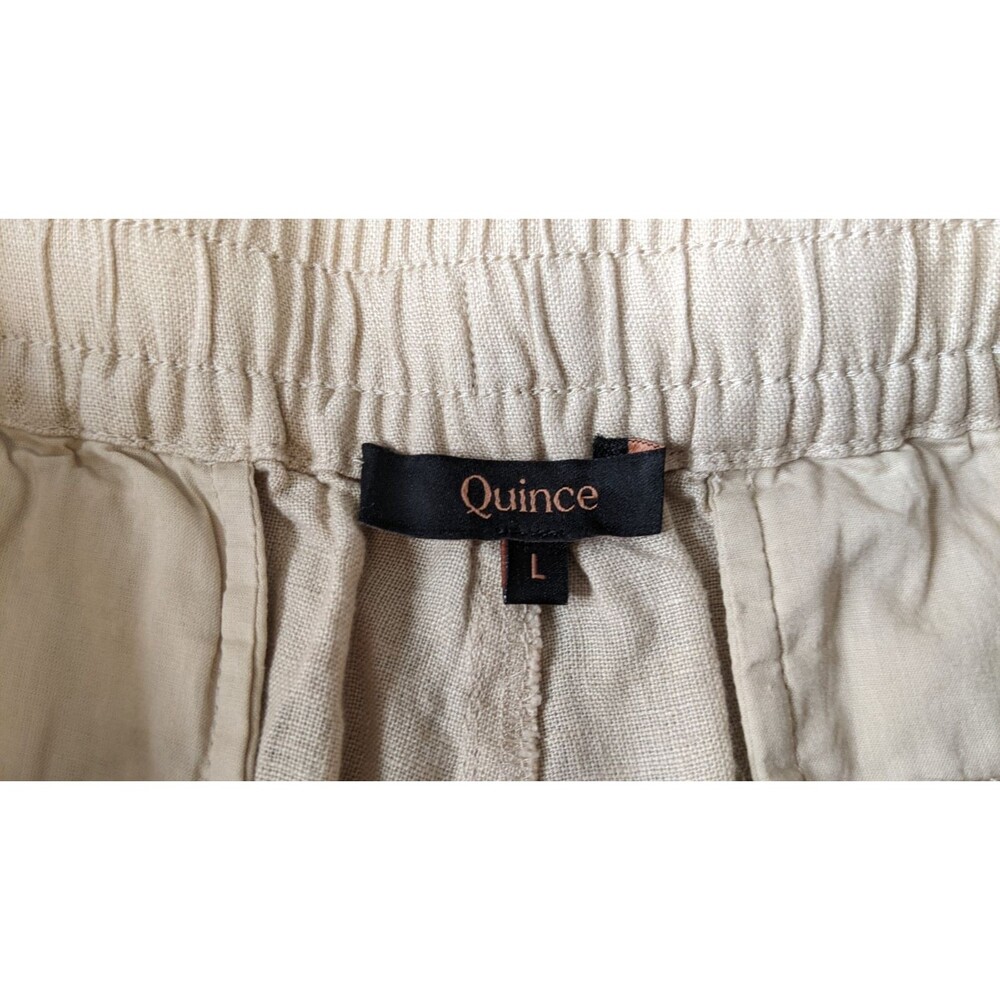NEW~QUINCE Women's 100% European Linen Shorts in "Driftwood" Beige Large - Picture 11 of 13
